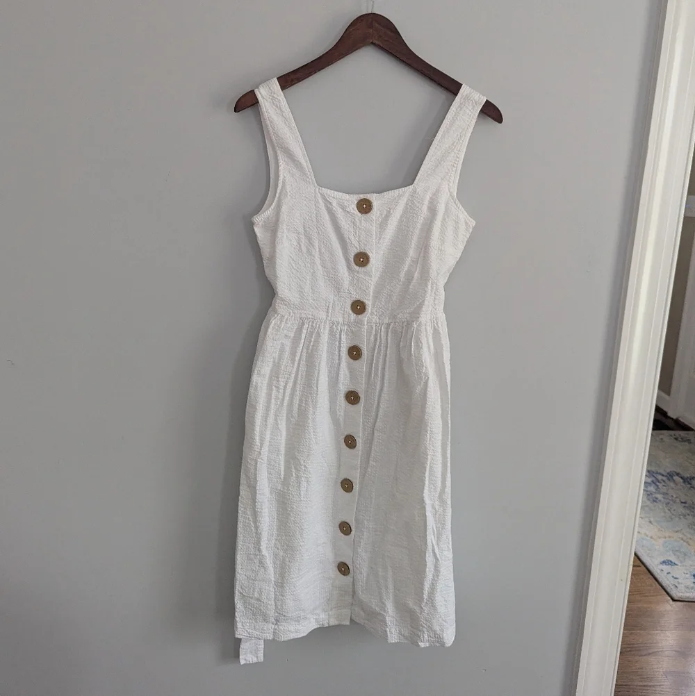 NEW Women's MNG 4 White Button Down Dress - Picture 2 of 6